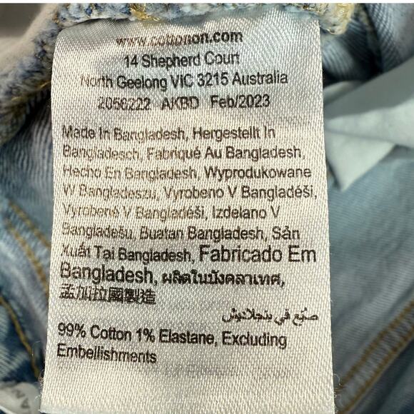 Cotton On Slim Straight Jeans Women’s Size 2 Light Wash High Rise Denim - Picture 9 of 9